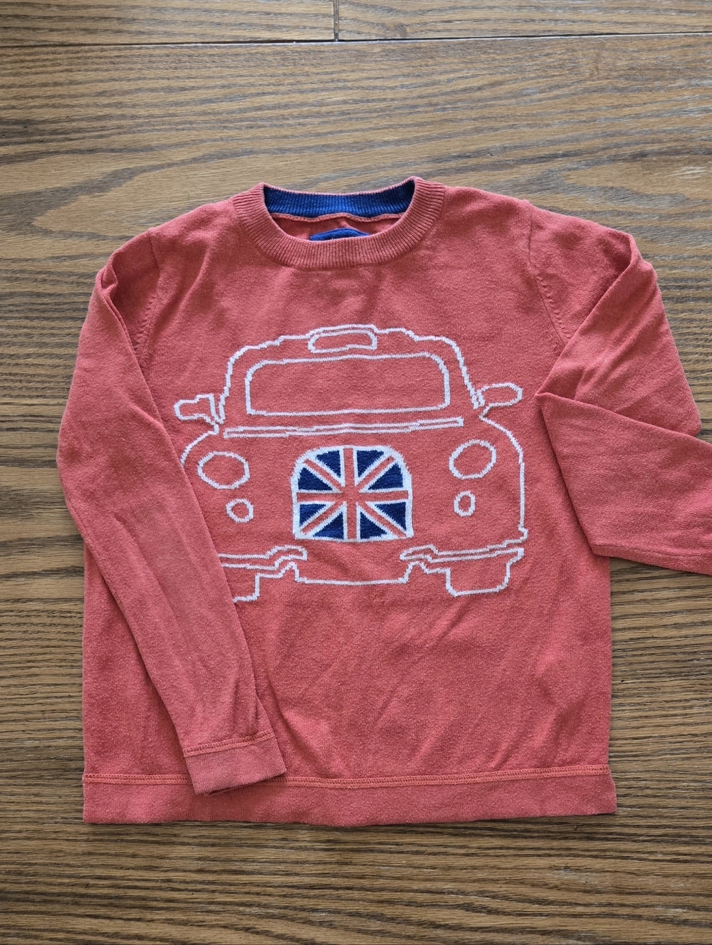 Mini Boden London Taxi Cab Light Sweater - Size 6-7 - Boys Shirt UK Flag